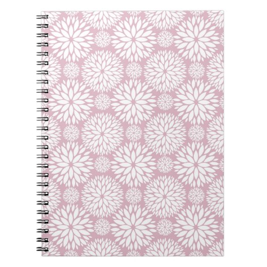 Pink Geometric Flower Pattern Notitieboek (Voorkant)