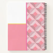 Pink Geometric Squares Custom Notebook Notitieboek (Achterkant)