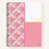 Pink Geometric Squares Custom Notebook Notitieboek (Voorkant)