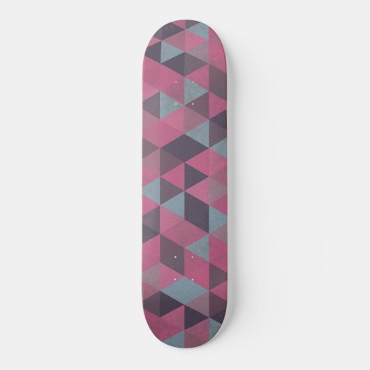 Pink geometric triangles persoonlijk skateboard (Voorkant)