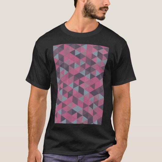 Pink geometric triangles t-shirt (Voorkant)