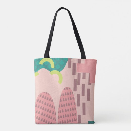 Pink Geometry-Tas Tote Bag (Achterkant)