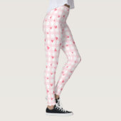 PInk Geplakt met hart Leggings (Rechts)