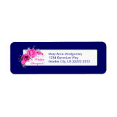 Pink Geranium Bouquet Return Address Labels (Voorkant)