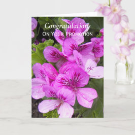 Pink Geraniums Floral Promotion Gefeliciteerd Kaart