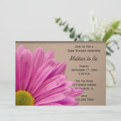 Pink Gerber Daisy Baby shower Kaart (Staand voorkant)