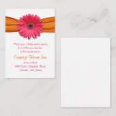 Pink Gerber Daisy Bat Mitzvah Receptie Kaart (Voorkant / Achterkant)