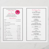 Pink Gerber Daisy Black Ribbon Wedding Programme (Achterkant)