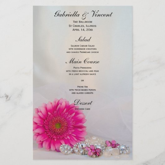 Pink Gerber Daisy en Diamond Buttonnen Wedding Men (Voorkant)