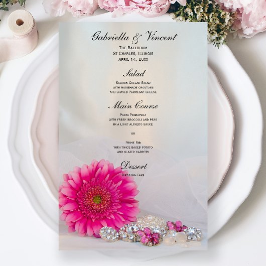 Pink Gerber Daisy en Diamond Buttonnen Wedding Men