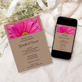 Pink Gerber Daisy Flower Wedding Kaart