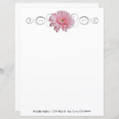 Pink Gerber Daisy Specialized Paper Sheet (Voorkant / Achterkant)