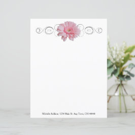 Pink Gerber Daisy Specialized Paper Sheet