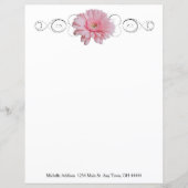 Pink Gerber Daisy Specialized Paper Sheet (Voorkant)
