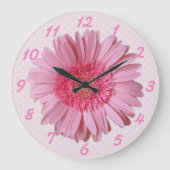 Pink Gerber Daisy Wall klok (Voorkant)
