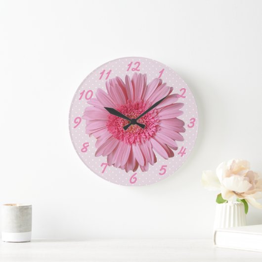 Pink Gerber Daisy Wall klok (Huis)