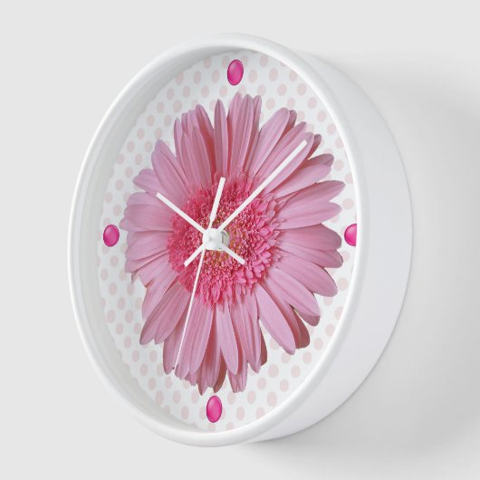 Pink Gerber Daisy Wall klok (Hoek)