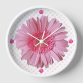 Pink Gerber Daisy Wall klok (Voorkant)