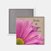 Pink Gerber Daisy Wedding Magneet (Voorkant / Achterkant)