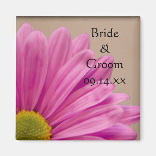 Pink Gerber Daisy Wedding Magneet