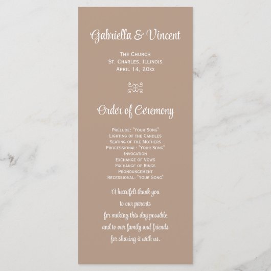 Pink Gerber Daisy Wedding Programme Programmakaart (Achterkant)