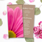Pink Gerber Daisy Wedding Programme Programmakaart