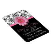 Pink Gerber Daisy Wedding Save the Date Magnet Magneet (Rechterzijde)