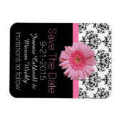 Pink Gerber Daisy Wedding Save the Date Magnet Magneet (Horizontaal)