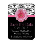Pink Gerber Daisy Wedding Save the Date Magnet Magneet (Verticaal)