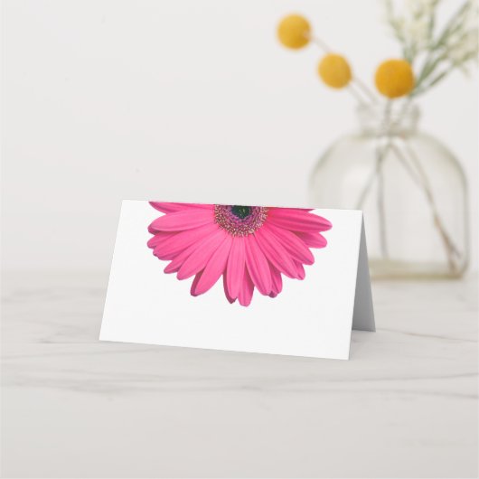 Pink Gerber Gerbera Daisy Wedding Plaatskaartje (Voorkant)