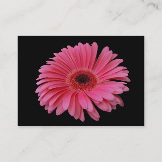 Pink Gerbera Black ACEO Visitekaartje (Voorkant)