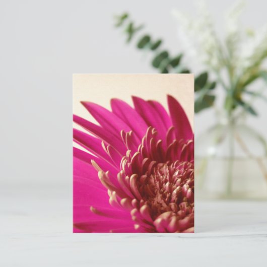 Pink Gerbera Briefkaart (Staand voorkant)