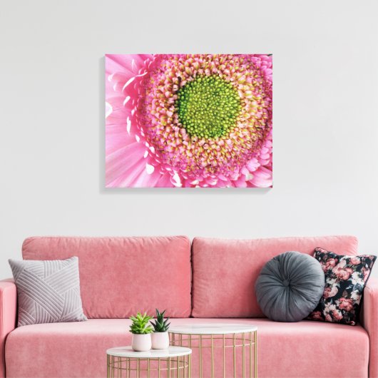 Pink Gerbera Canvas Afdruk (Insitu (Woonkamer))