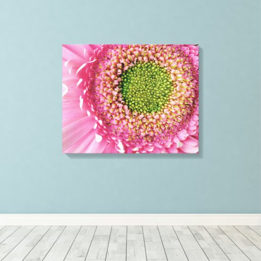 Pink Gerbera Canvas Afdruk (Insitu (Houten vloer))
