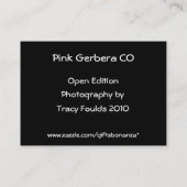 Pink Gerbera CO ACEO Visitekaartje (Achterkant)