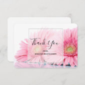 Pink Gerbera Daisies Elegant Foto Bedankkaart (Voorkant / Achterkant)