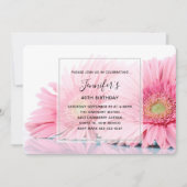 Pink Gerbera Daisies Elegant Foto Birthday Kaart (Voorkant)
