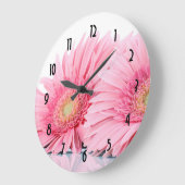 Pink Gerbera Daisies Elegant Foto Grote Klok (Hoek)