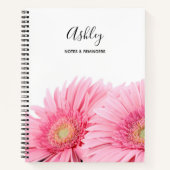 Pink Gerbera Daisies Elegant Foto Notitieboek (Voorkant)