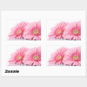 Pink Gerbera Daisies Elegant Foto Rechthoekige Sticker (Vel)