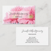 Pink Gerbera Daisies Elegant Foto Visitekaartje (Voorkant / Achterkant)