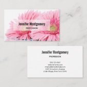 Pink Gerbera Daisies Elegant Foto Visitekaartje (Voorkant / Achterkant)