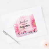 Pink Gerbera Daisies Elegant Photo Candle Business Vierkante Sticker (Envelop)