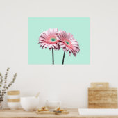 Pink Gerbera Daisies Poster (Keuken)