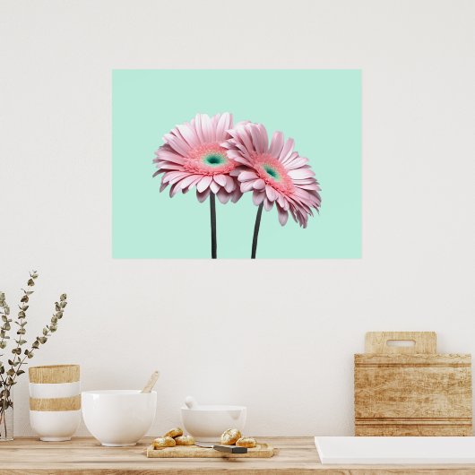 Pink Gerbera Daisies Poster (Keuken)