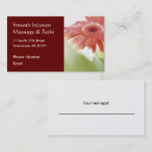 Pink Gerbera Daisy Afsprakenkaartje (Voorkant / Achterkant)