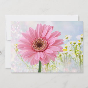 Pink Gerbera daisy any event Uitnodiging