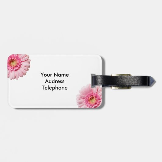 Pink Gerbera Daisy Bagagelabel (Achterkant horizontaal)