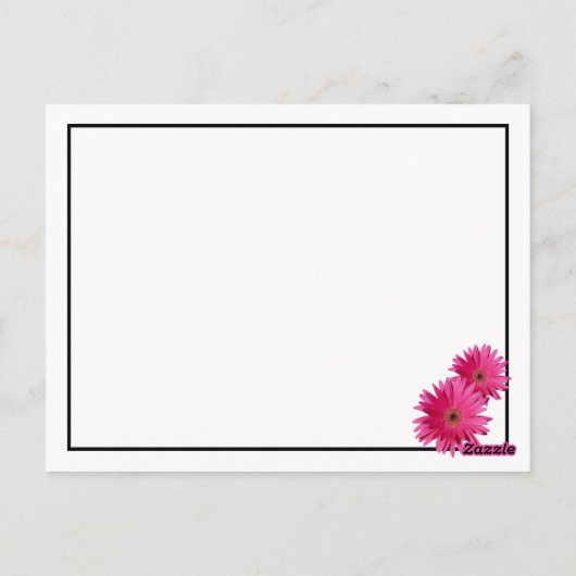 Pink Gerbera Daisy Bedankt Briefkaart (Achterkant)