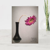 Pink gerbera daisy bedankt kaart (Voorkant)